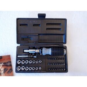 Vtg Sears Made In USA 40 Piece Drive Ratchet Driver Flexible Bits Set Tools NOS